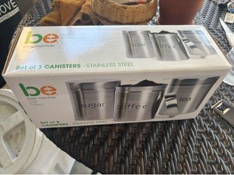 3 stainless steel canisters