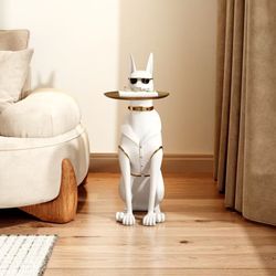 Ownkoti Dachshund-shaped Side Table With Gold Sunglasses$120