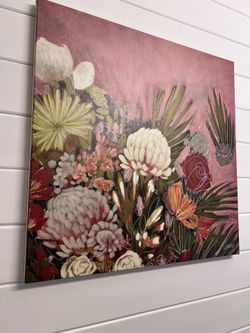 Wall art: Floral artwork on canvas