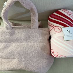 Victoria Secret Plush Blanket And Tote Bag