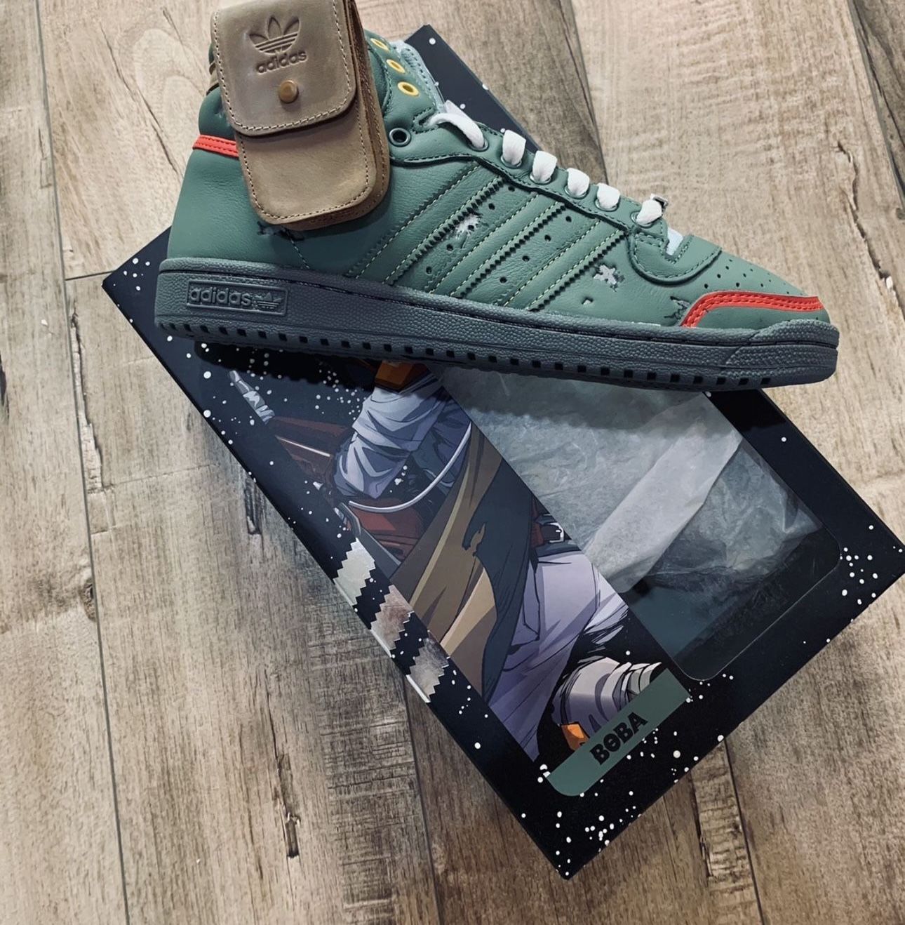 Adidas Top Ten Hi Star Wars Shoes ‘Boba Fett’ Special Box (FZ3465) Size 7.5
