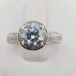 18k gold 2.02ct flower cut lab diamond 0.75ct natural diamond engagement ring