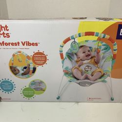 Bright Starts Rainforest Vibrating Baby Bouncer  NEW