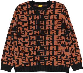 THERE TORN JACQUARD KNIT SWEATER - Sz XL