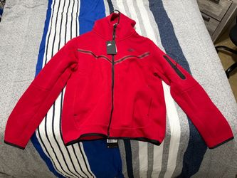 Mens Nike Tech Fleece Sweatsuit  Sport Wear Tracksuit SET Red - L (large)