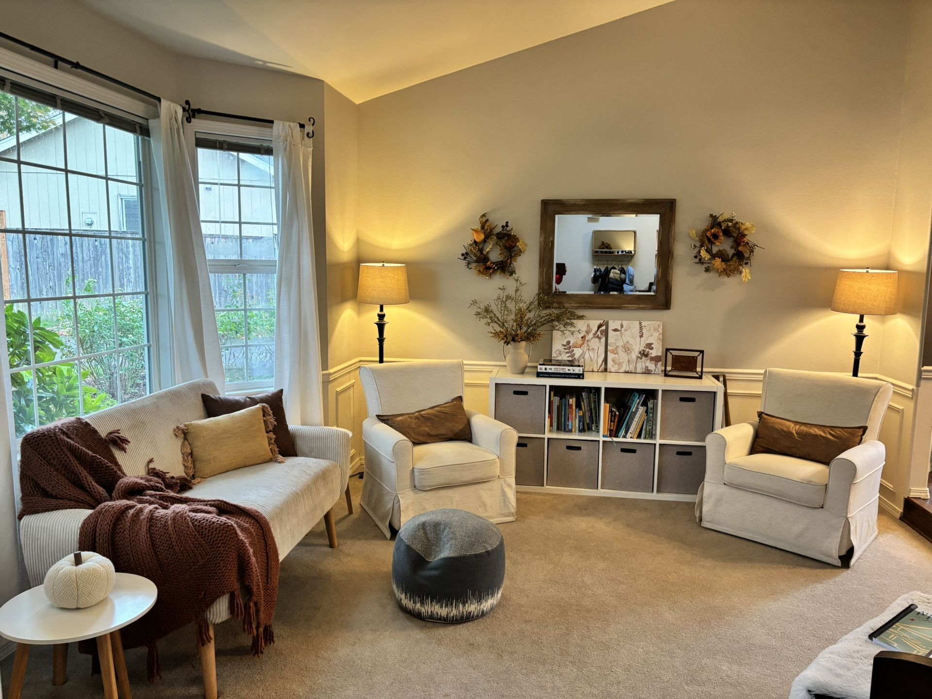 Two Cream Swivel Gliders