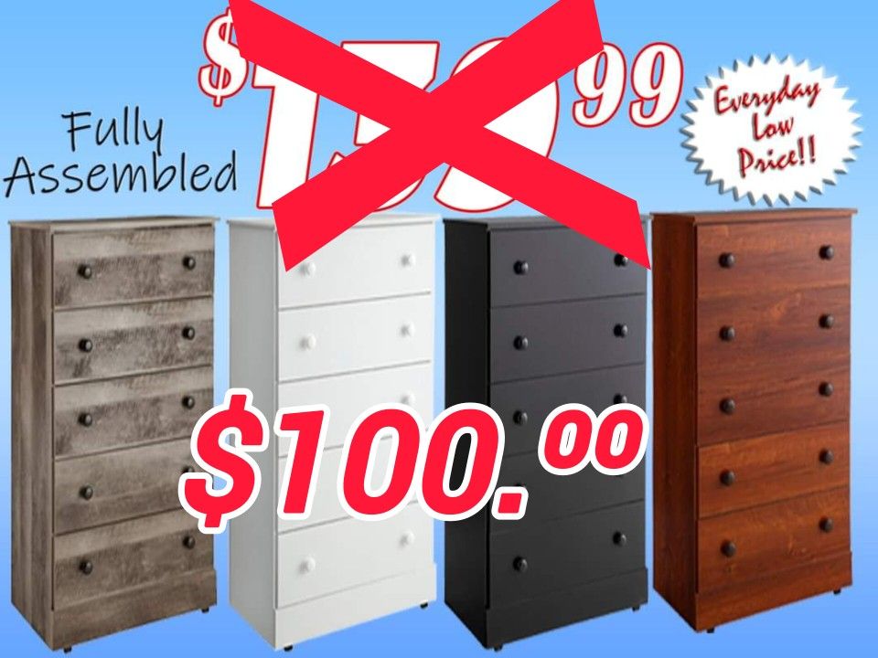 Limited Time Sale On 5 Drawer Dressers