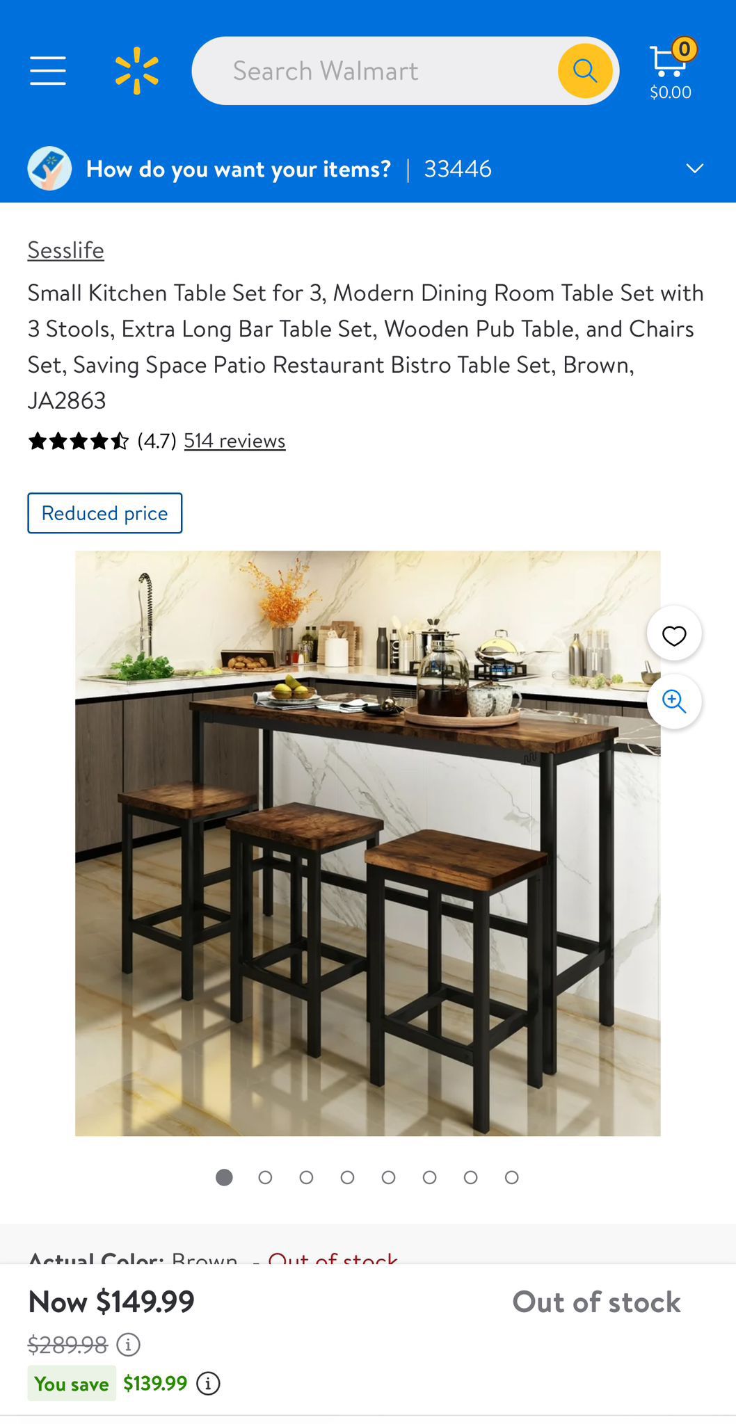 Table Set ( 1 Table and 3 Stools )