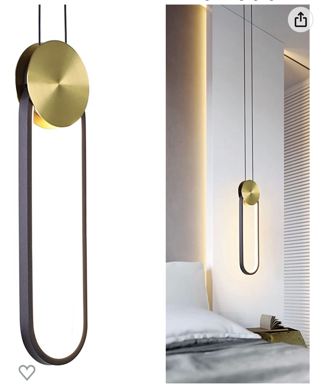 Modern Black and Gold LED Pendant Lights Fixture
