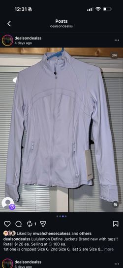 Lululemon Defined Jacket Size 8