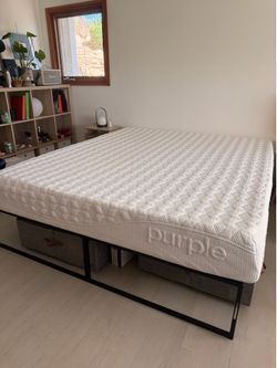 Cal King Purple Mattress + Bed Frame | SGV Area