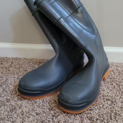 rubber boots size 14 Hunting work constructing fishing grey 