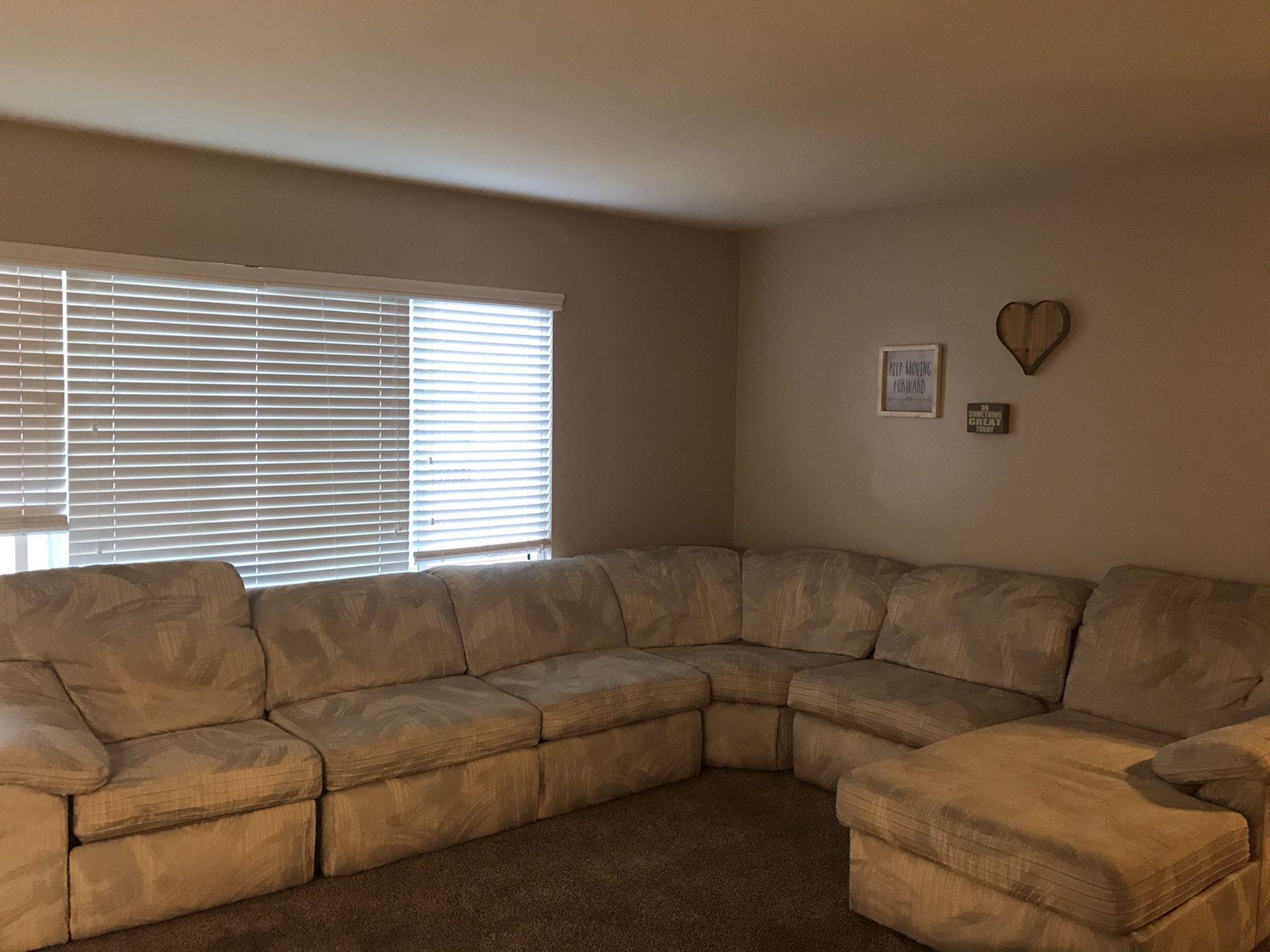 Sectional Couch with recliner and hideabed