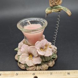 Porcelain Hummingbird Candle Holder EUC