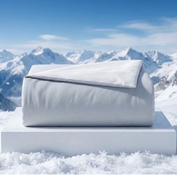 RestTwill Reversible Cooling Comforter Queen, Q-Max 0.52 Nylon PE Summer Blanket, Breathable Lyocell Sorona Fill, Grey