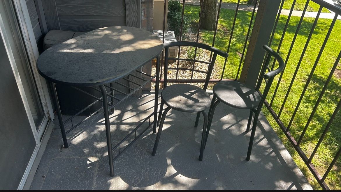 black bistro table & chairs