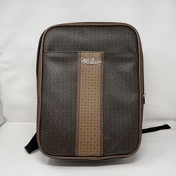 Brand New GUESS Designer Backpack – Brown Monogram Laptop Bag, Travel, School, Work