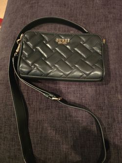 GUESS Alanna Mini Belt Bag Crossbody Black Quilted Logo