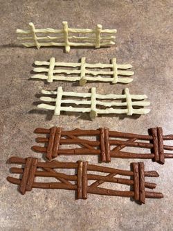 Vintage 1950s Cowboy Western Plastic Split Rail Fence Parts