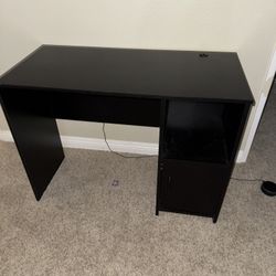 Black Desk With Compartment