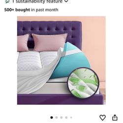 Dual Layer 4 Inch Memory Foam Mattress Topper for Pressure Relief with 4X Support, 2" Fluffy Pillow Top King Mattress Topper 50% Viscose Made from Bam