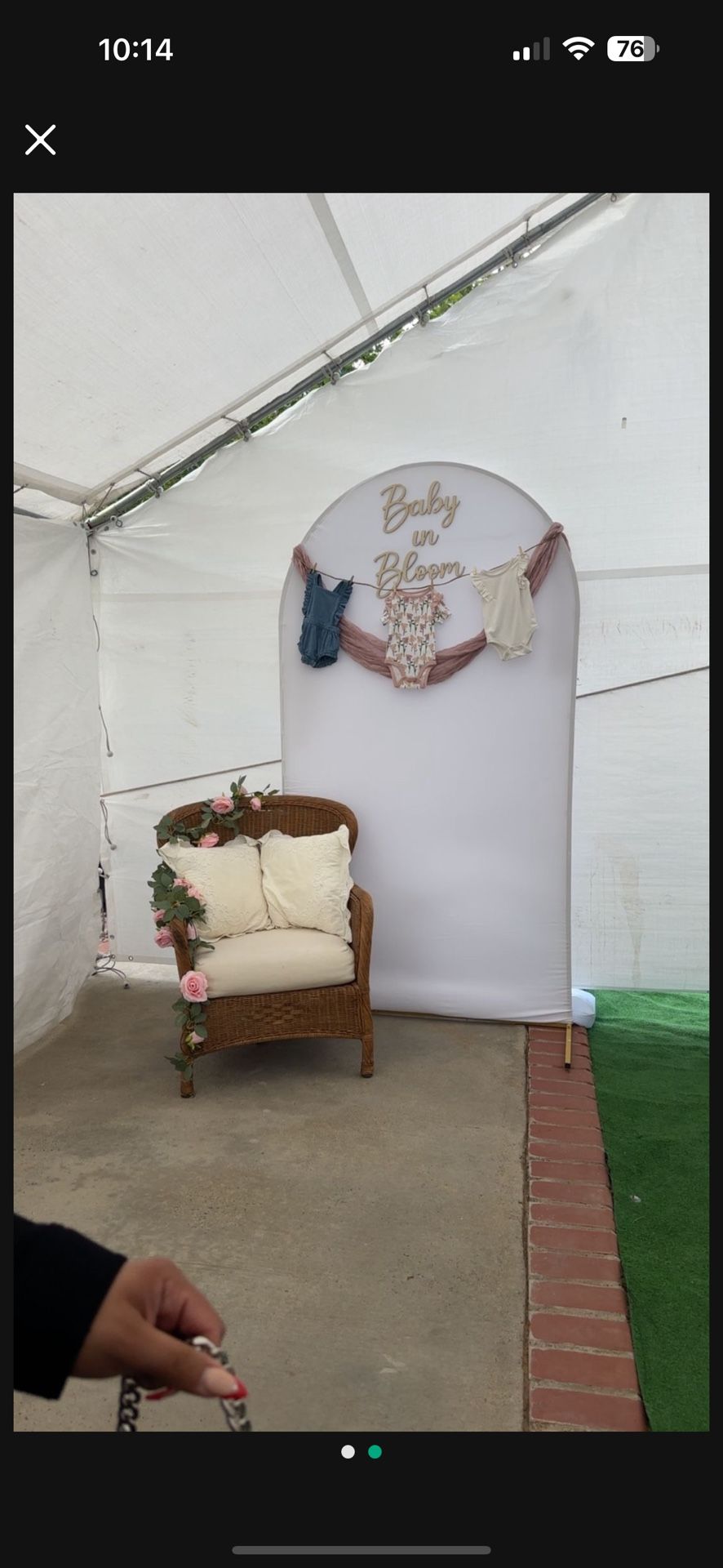 Wicker/Rattan Chair very sturdy and in great condition used for baby in bloom baby shower must see to appreciate!! Hesperia off main and peach all sal
