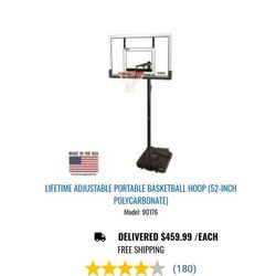 Lifetime Portable Adjustable Basketball Hoop