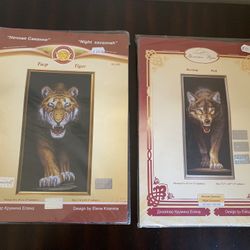 Cross stitch kits Tiger Wolf (read description)