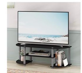 **NEW**Furinno Entertainment Center, Black/Grey Furinno Turn-S-Tube Wide TV Entertainment Center, Black/Grey
