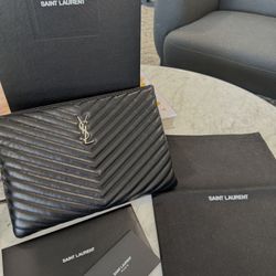 YSL Monogram Pouch Silver Hardware