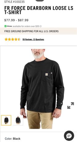 Carhartt FR long sleeves t shirt - Men’s medium. Made In USA