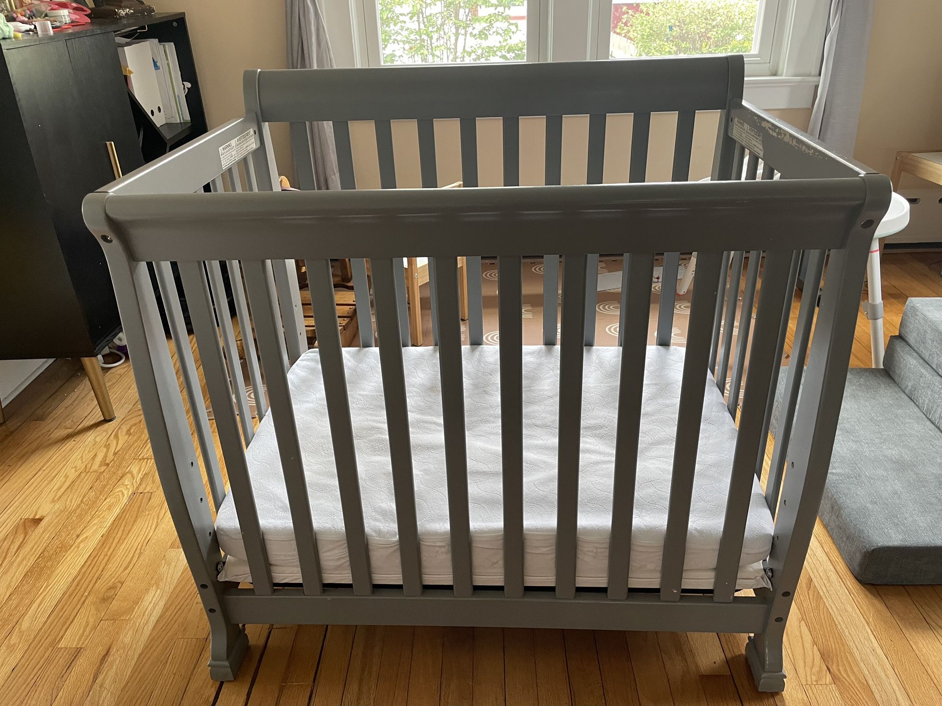 Grey Mini Crib