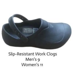 Shoes for Crews Zinc Work Clogs / Men's 9 Women's 11 Rubber Black Clogs