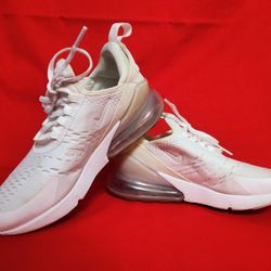 Nike Air Max 270 Youth Size 4.5Y White Sneakers Original Authentic Used Kids Running Casual Shoes