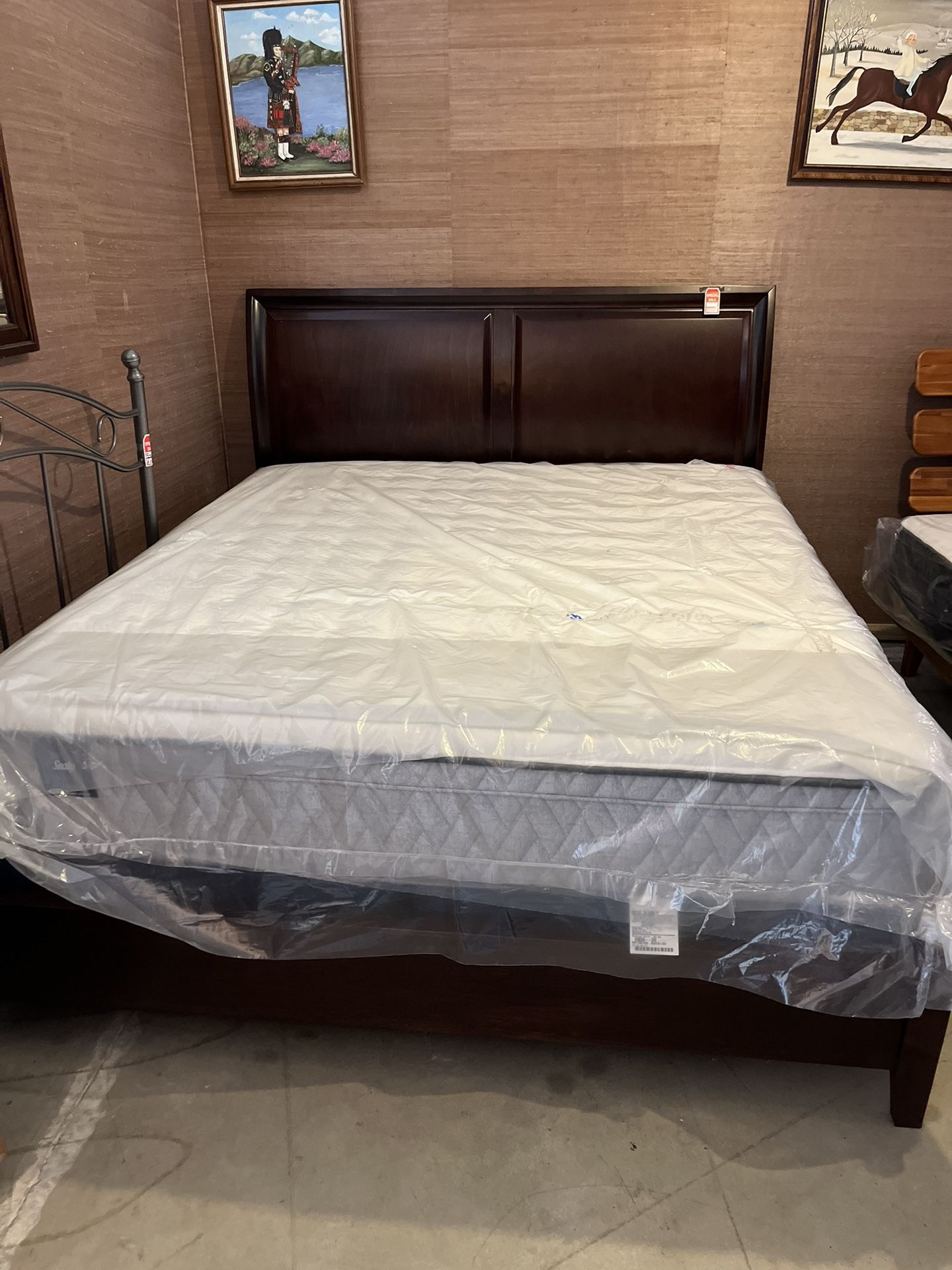 Cherrywood Queen Bed Frame With Premium Mattress