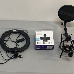 Ring Light, Web pro Camera, Microphone Stand