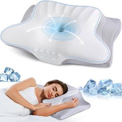 new  Cervical Neck Pillow Memory Foam Pillows Cooling Pillow for Neck Pain Relief, Ergonomic Orthopedic Neck Support Contour Bed Pillow for Side Back 