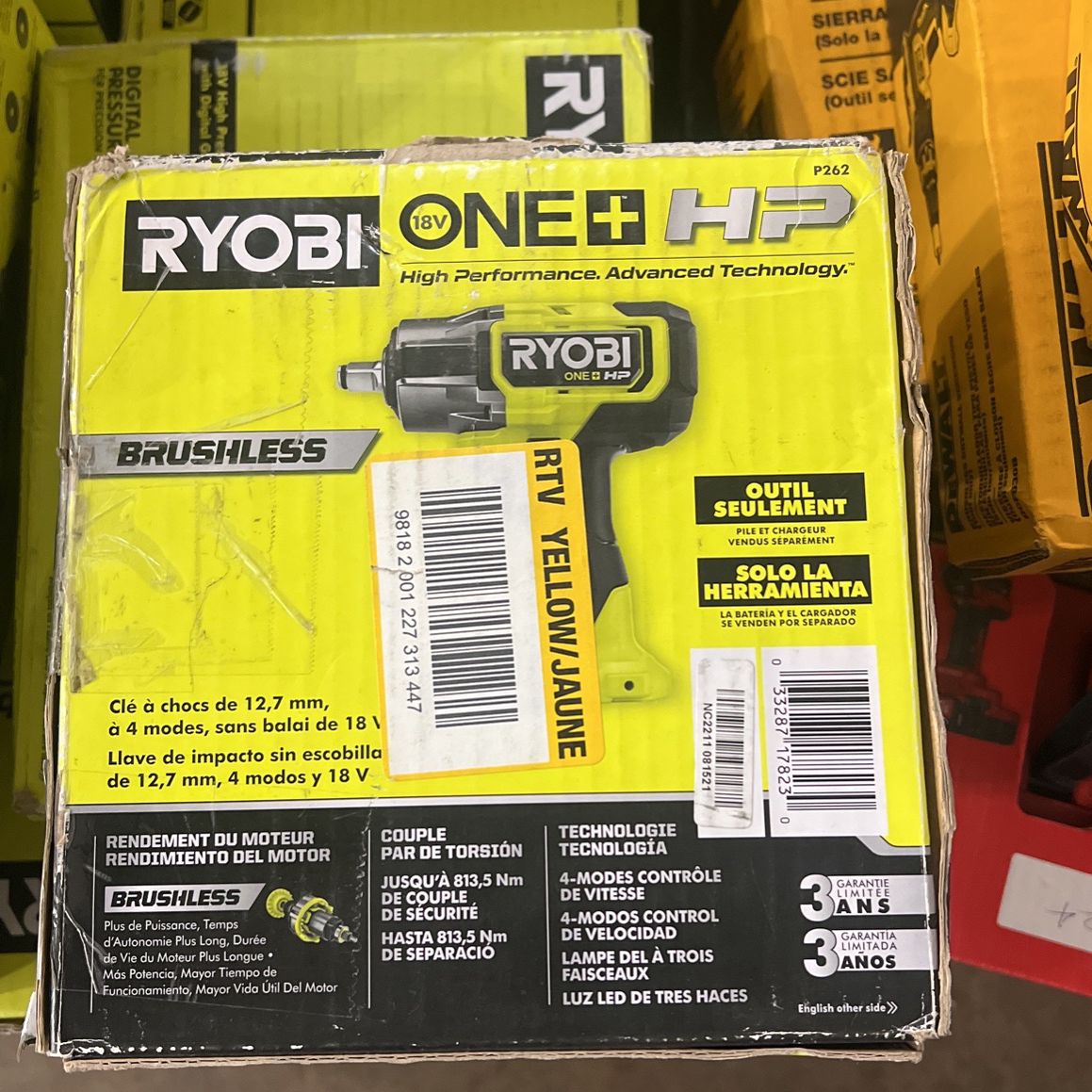 RYOBI ONE+ HP 18V Brushless Cordless 4-Mode 1/2 in. Impact Wrench (Tool Only)
