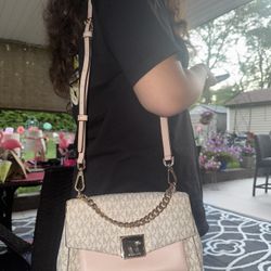 Mk Crossbody Bag Tan And Pink