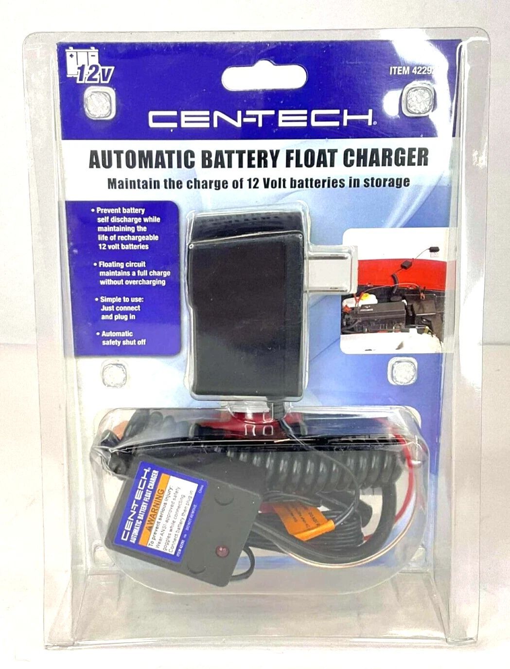 Cen-Tech Automatic Battery Float Charger 12v - NEW