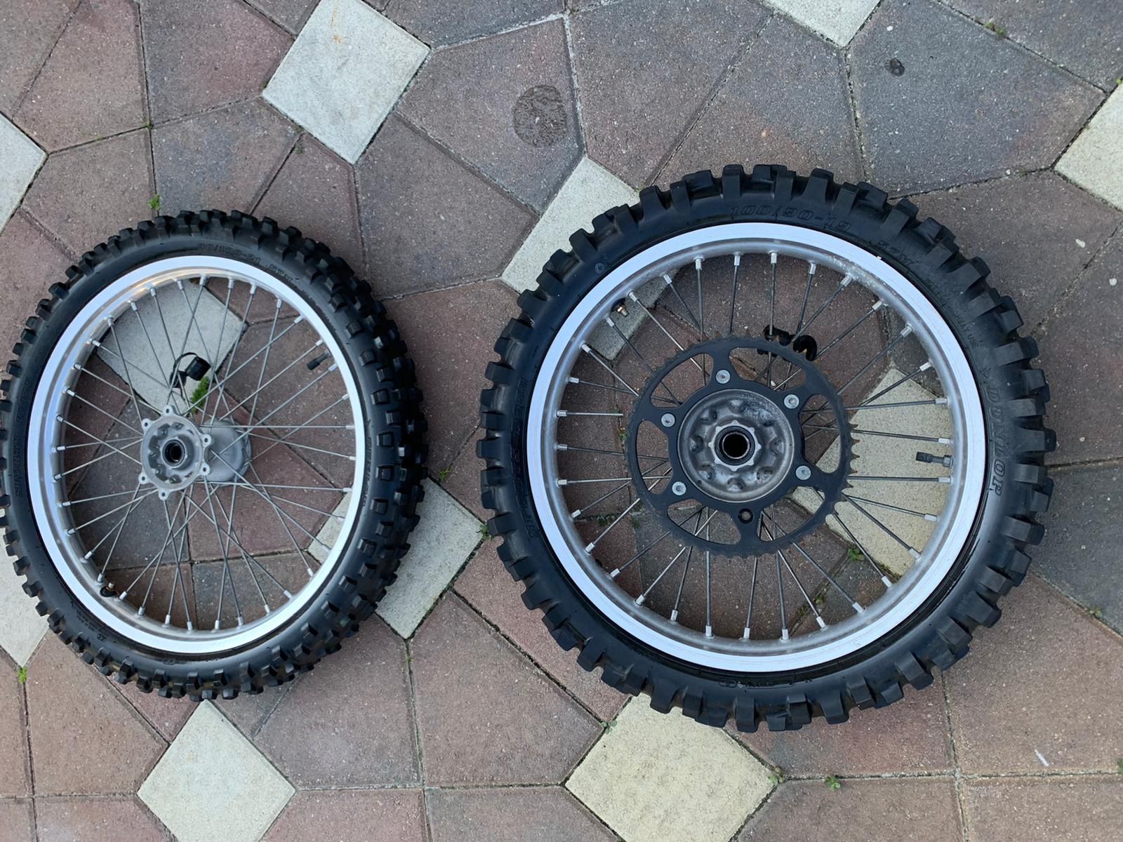 Honda Dirt bikes rims and tires, sprocket