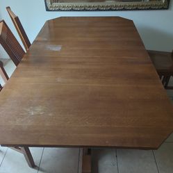 Large dinner table with 4 chairs included