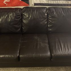 Dark Brown Leather Couch