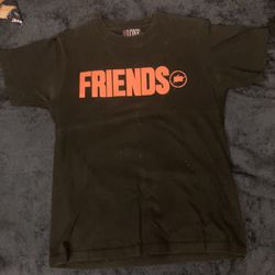 Medium Vlone Friends Logo Tee T-Shirt - Orange/Black, Medium 