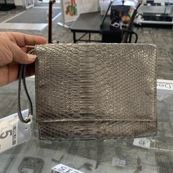 Neiman Marcus Silver Wristlet Wallet