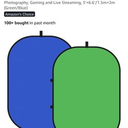 NEEWER Chromakey Backdrops, Double Sided Green Screen and Blue Screen, 2 in 1 Collapsible and Reversible Background