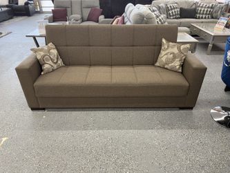 Brown Sofa Bed  With Storage 