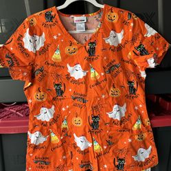 Halloween theme Scrubs Sz medium