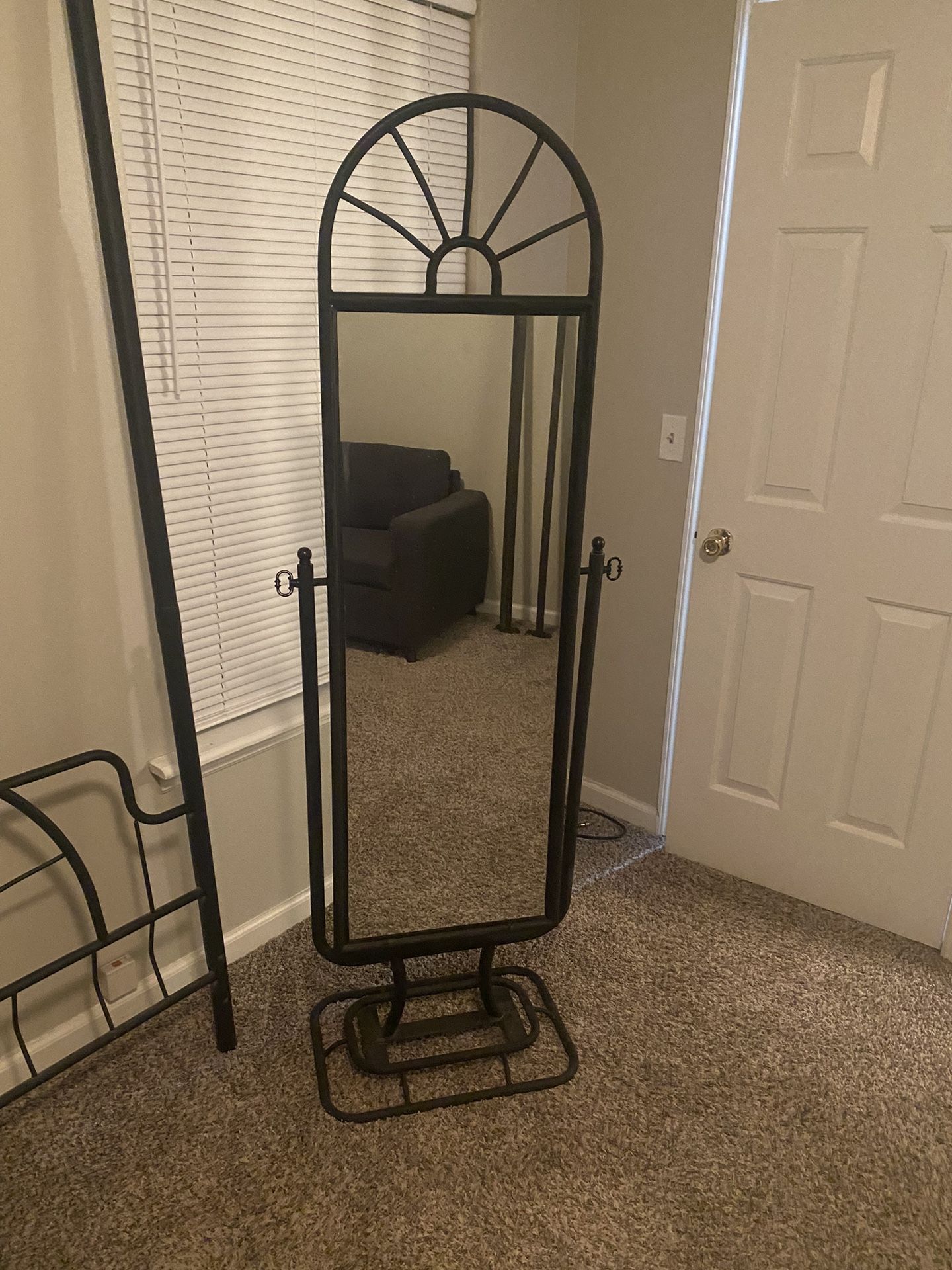 Full Sized Bed Frame, Shelf, and Mirror Like New. Need Gone TODAY