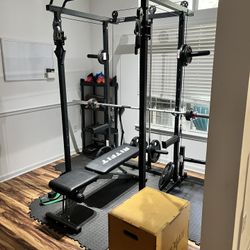Power Cage Home Gym- cables, barbell, Lat Pull Down, Squat Rack Etc. 